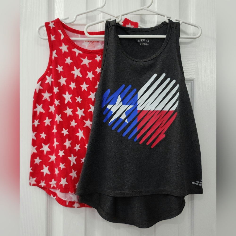 Stars and Stripes Girls Tank Tops - Size:7/8
